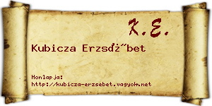 Kubicza Erzsébet névjegykártya
