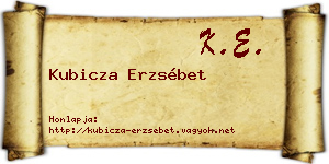 Kubicza Erzsébet névjegykártya