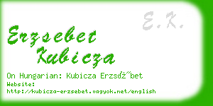erzsebet kubicza business card